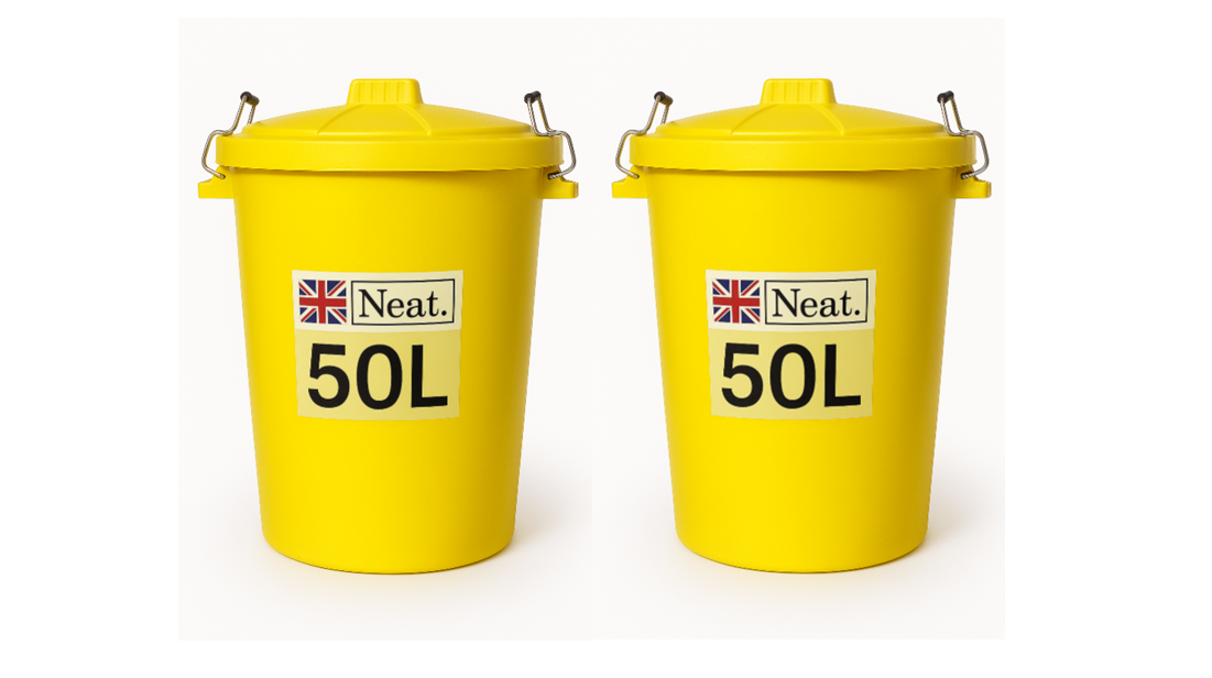 Garden Bin  – Heavy Duty Plastic Dustbin with Clip Lock Lid, Multicoloured