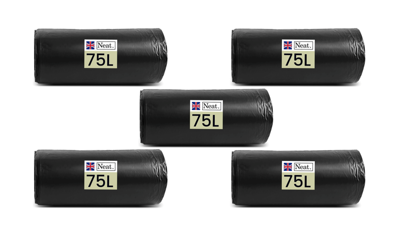 Heavy Duty Black Bin Bags (75 Litre - 50pcs)