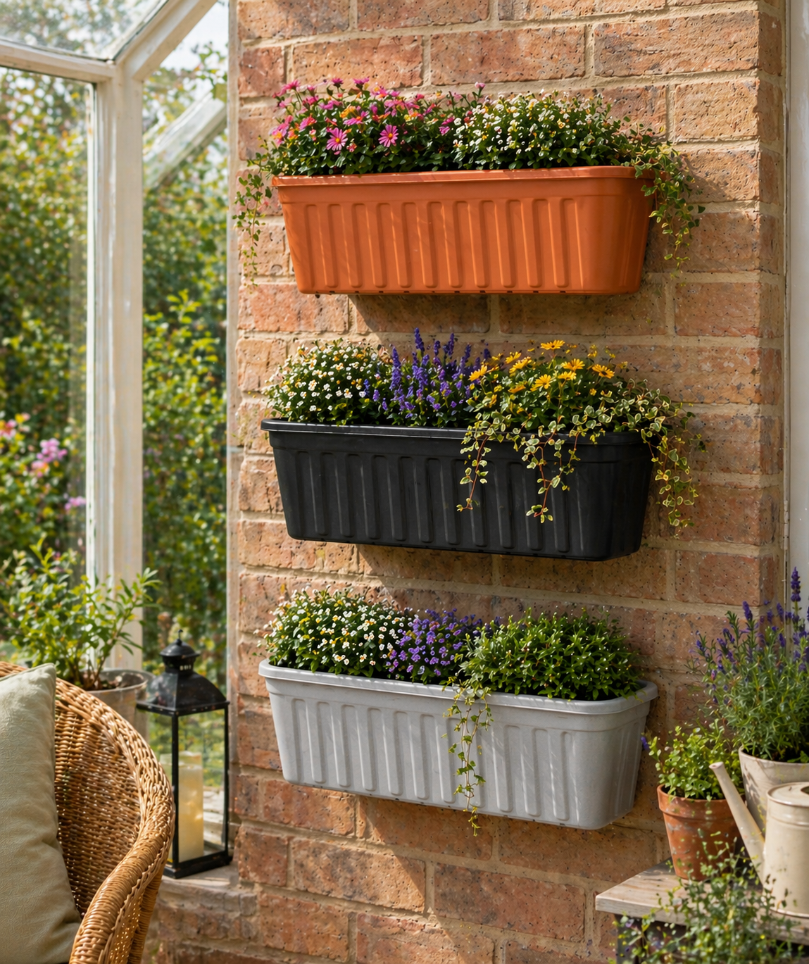 Neat Wall Planter – Plastic Hanging Plant Pot – 45cm Garden Planter – Multiple Colours – Outdoor & Indoor Use