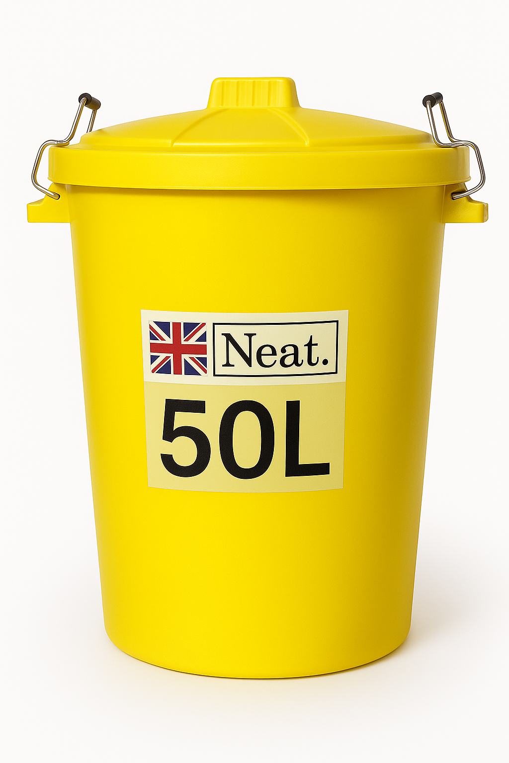 Garden Bin  – Heavy Duty Plastic Dustbin with Clip Lock Lid, Multicoloured