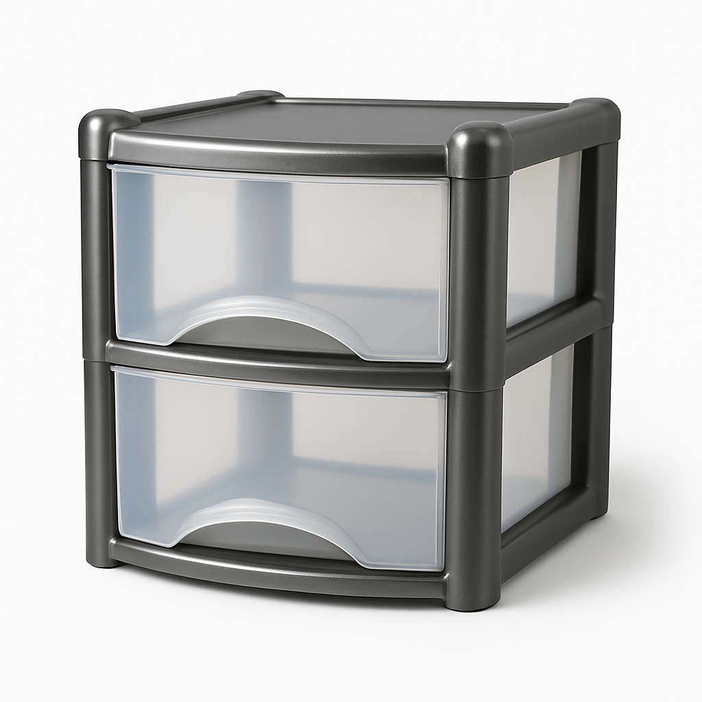 Plastic Drawers Storage Unit Tower Grey