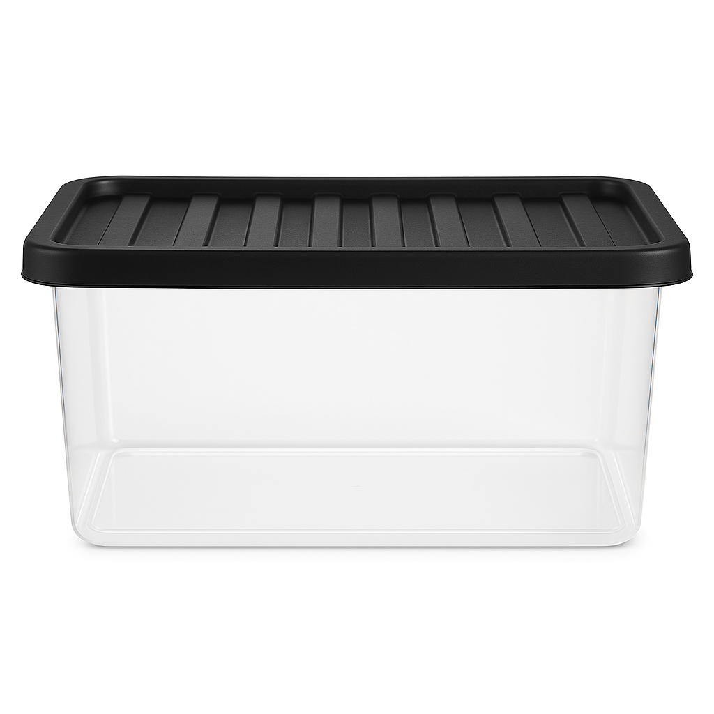 MULTI PACK OF 5 under bed 32 litre storage new (made in uk) CLEAR BASE