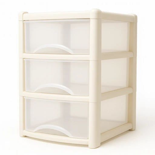 Plastic Drawers Storage Unit Tower Cream
