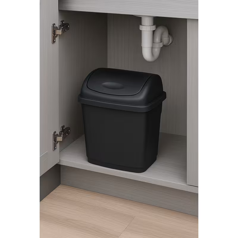 Neat. 12L Swing-Top Plastic Bins - Versatile, Durable and Hygienic Waste Management Solution for Offices, Kitchens, and Industrial Space