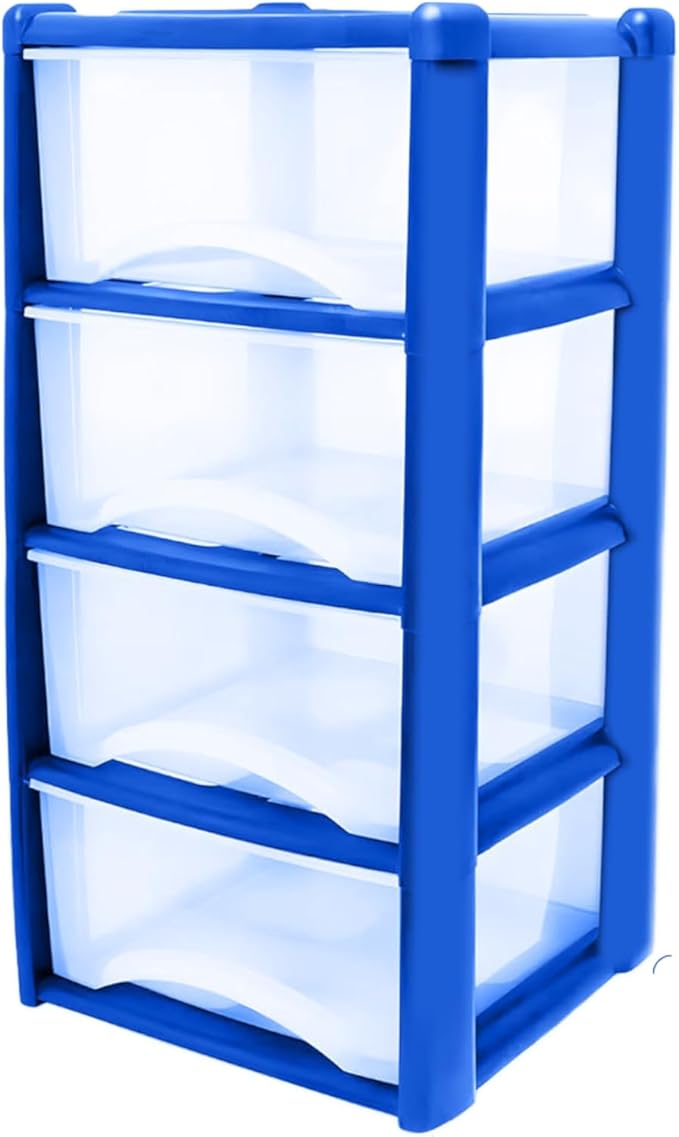 Plastic Drawers Storage Unit Tower Blue
