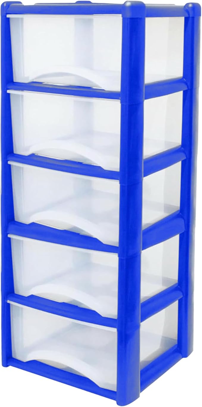 Plastic Drawers Storage Unit Tower Blue
