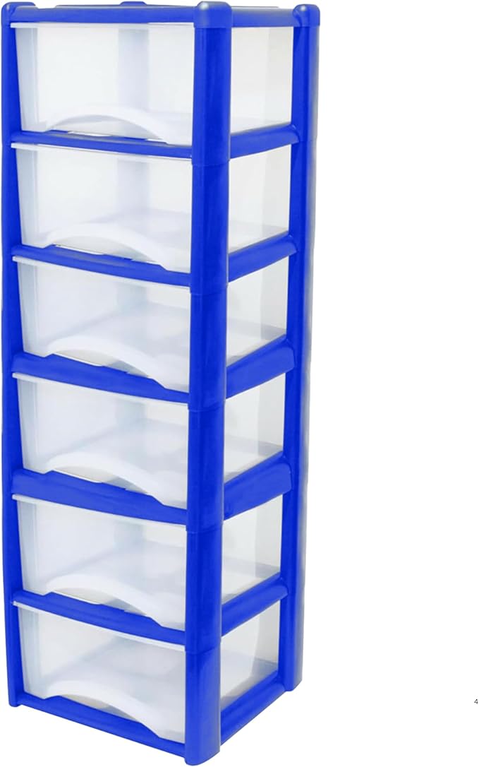 Plastic Drawers Storage Unit Tower Blue