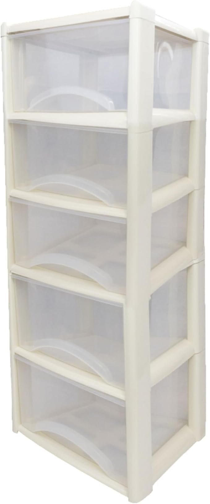 Plastic Drawers Storage Unit Tower Cream