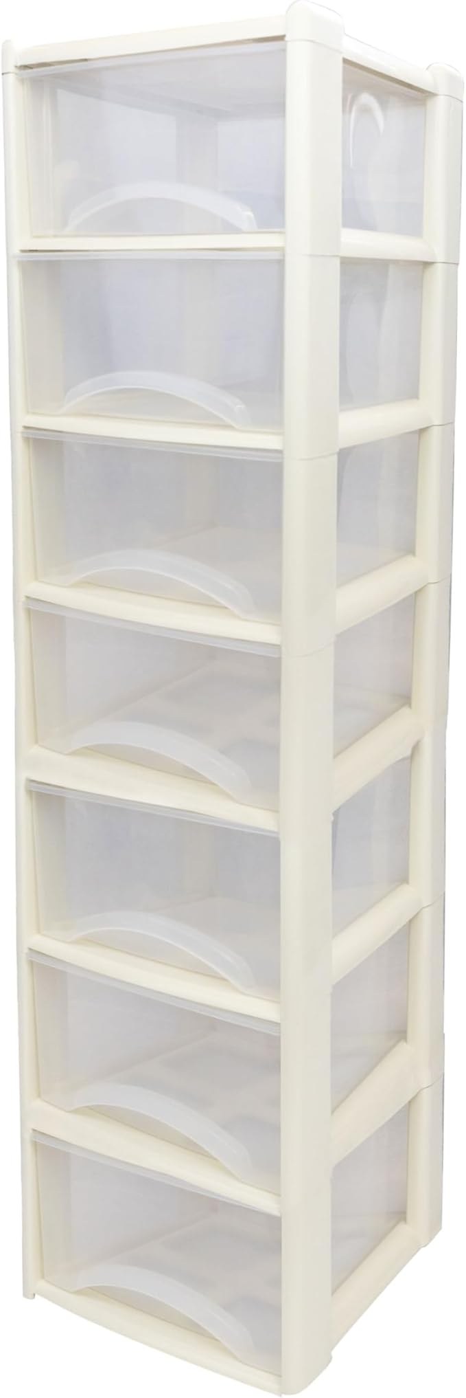 Plastic Drawers Storage Unit Tower Cream