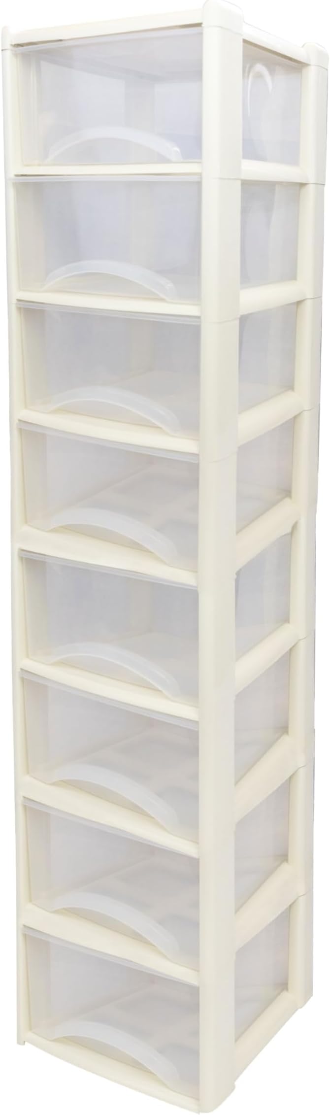 Plastic Drawers Storage Unit Tower Cream