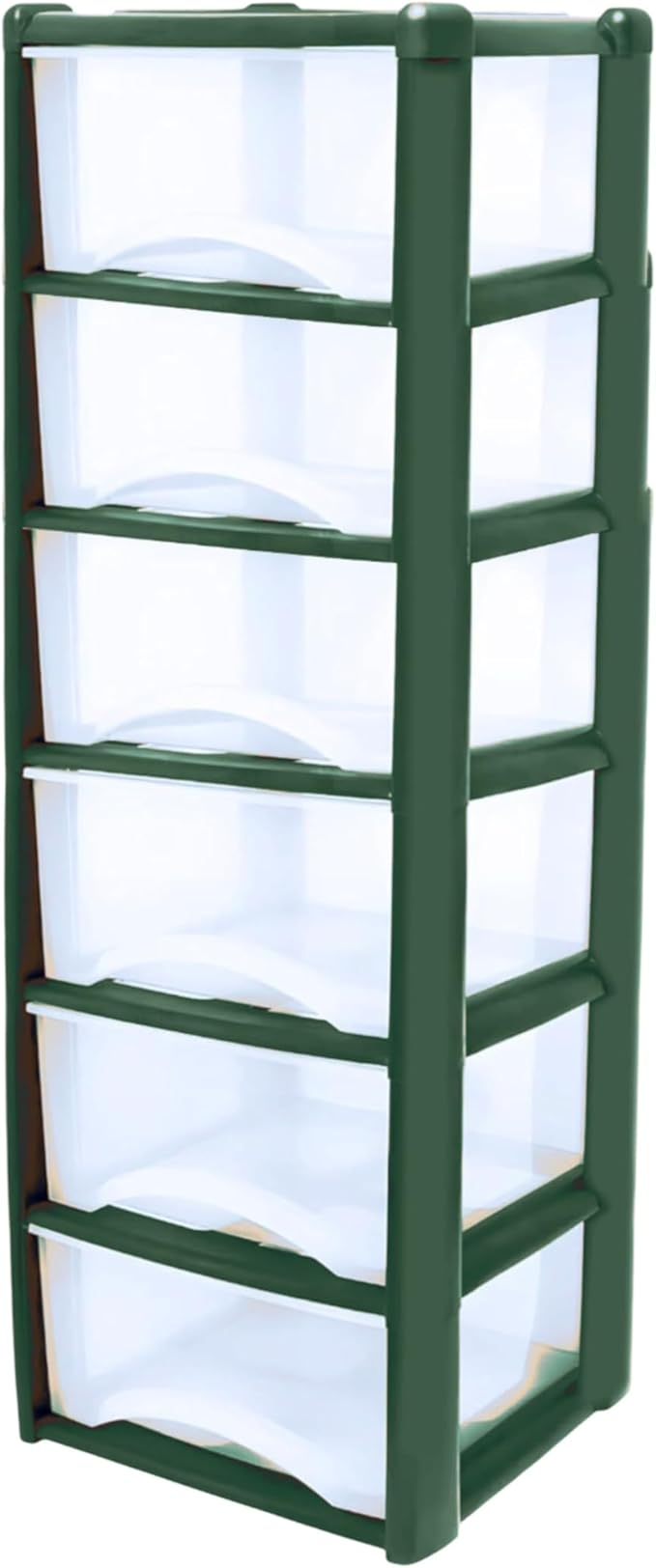 Plastic Drawers Storage Unit Tower Dark Green