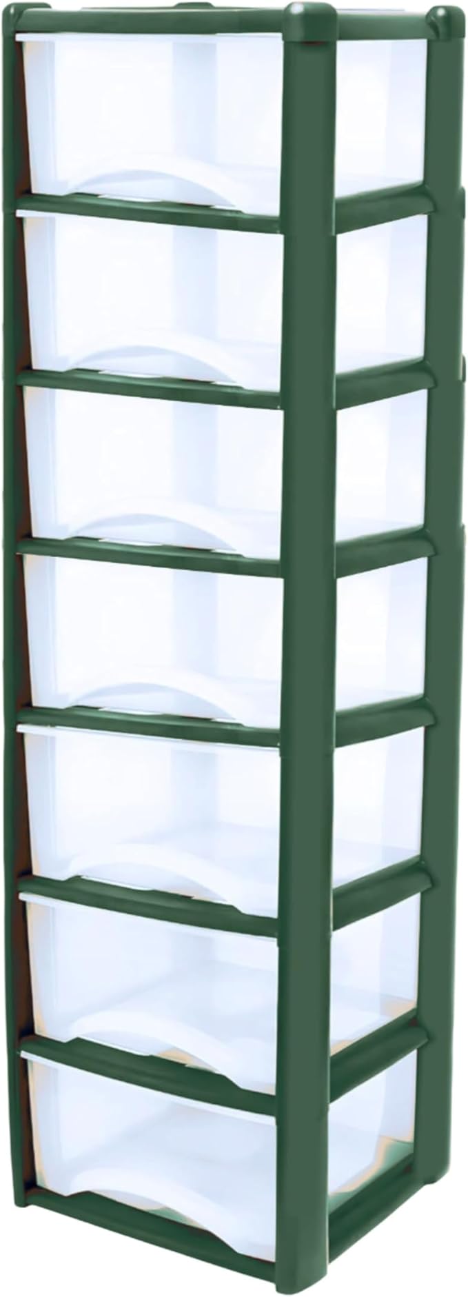 Plastic Drawers Storage Unit Tower Dark Green
