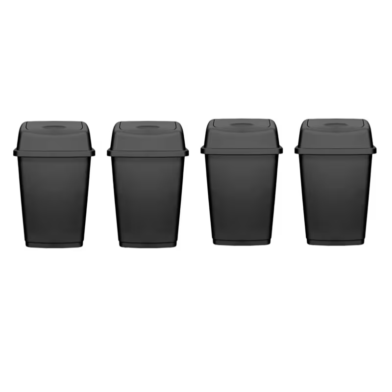 Neat. 25L Swing-Top Plastic Bins - Versatile, Durable and Hygienic Waste Management Solution for Offices, Kitchens, and Industrial Space