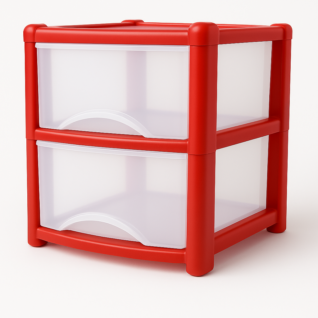 Plastic Drawers Storage Unit Tower Red