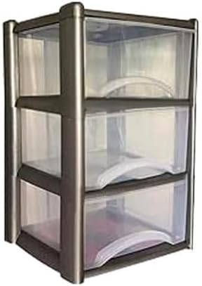 Plastic Drawers Storage Unit Tower Grey