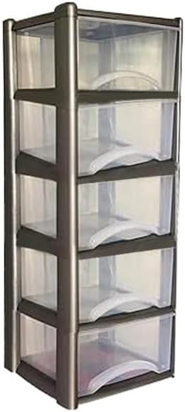 Plastic Drawers Storage Unit Tower Grey
