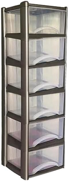 Plastic Drawers Storage Unit Tower Grey