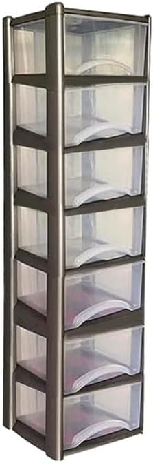 Plastic Drawers Storage Unit Tower Grey