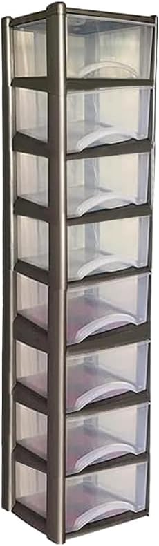 Plastic Drawers Storage Unit Tower Grey