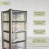 Plastic Drawers Storage Unit Tower Grey
