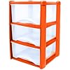 Plastic Drawers Storage Unit Tower Orange