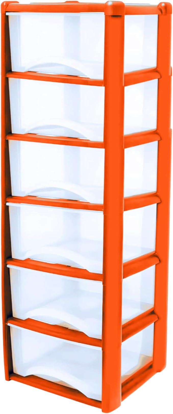 Plastic Drawers Storage Unit Tower Orange