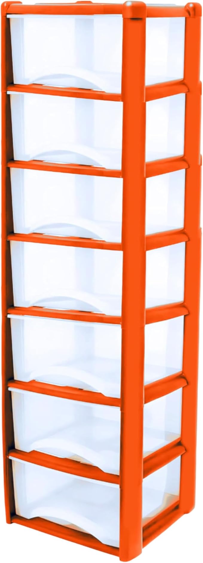 Plastic Drawers Storage Unit Tower Orange