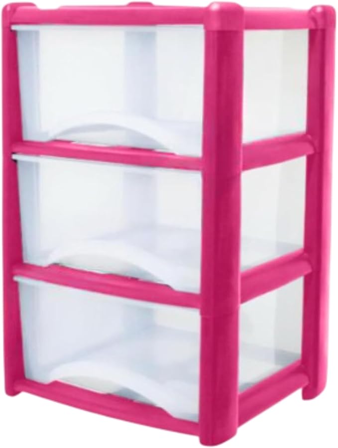 Plastic Drawers Storage Unit Tower Pink