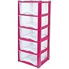 Plastic Drawers Storage Unit Tower Pink