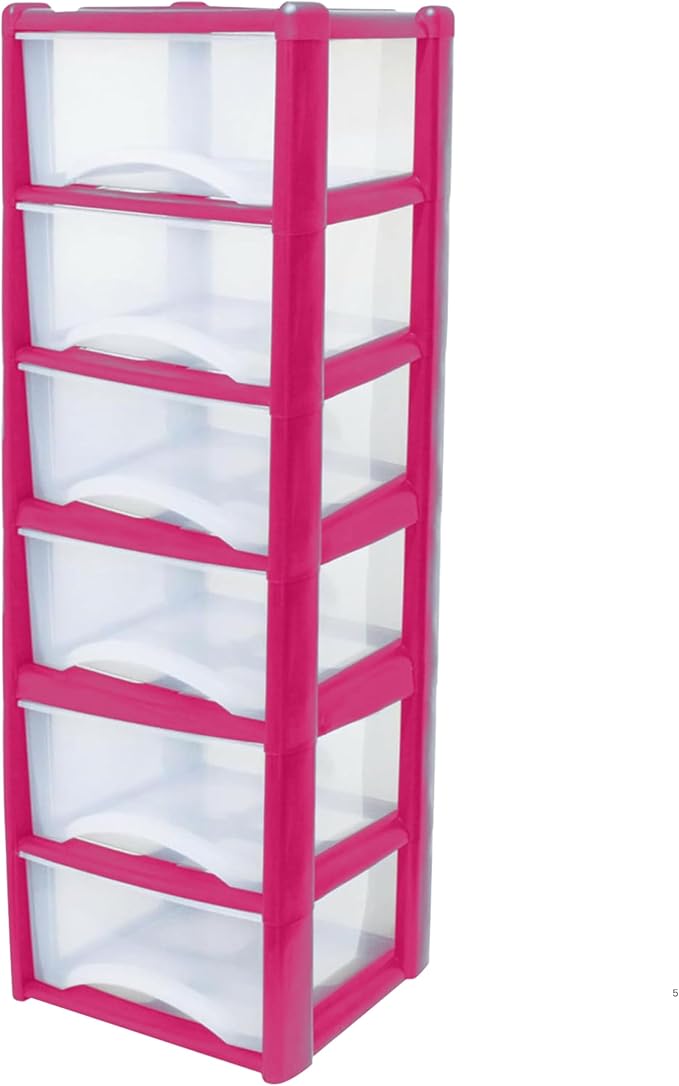 Plastic Drawers Storage Unit Tower Pink