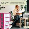Plastic Drawers Storage Unit Tower Pink