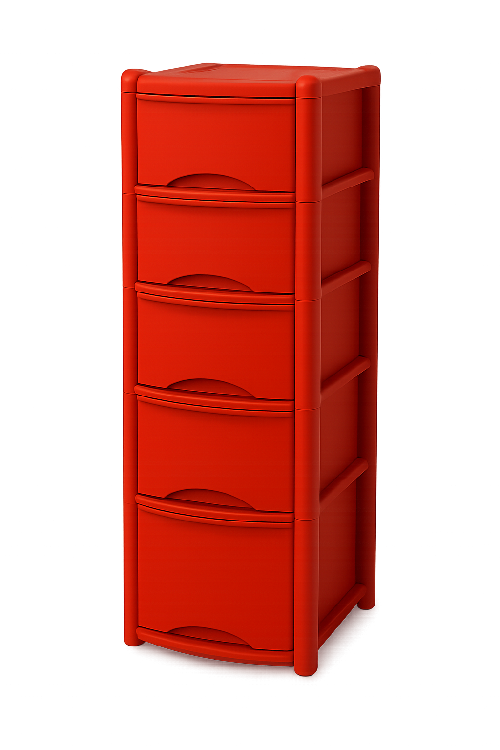 Plastic Drawers Storage Unit Tower Red