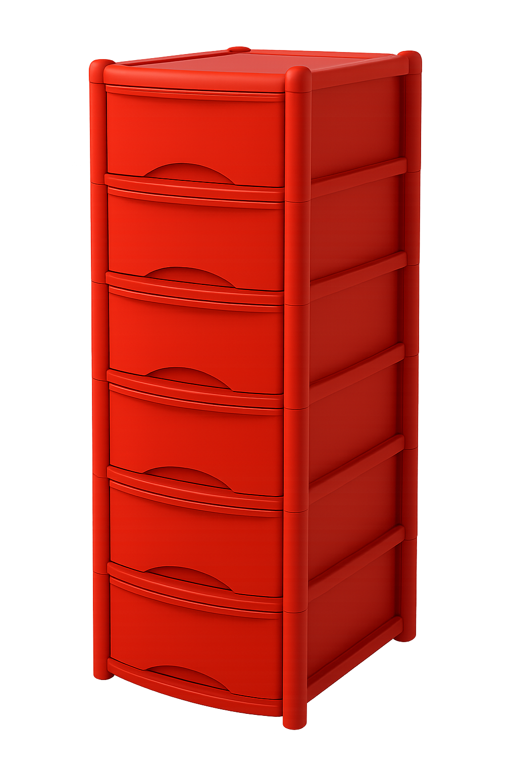 Plastic Drawers Storage Unit Tower Red