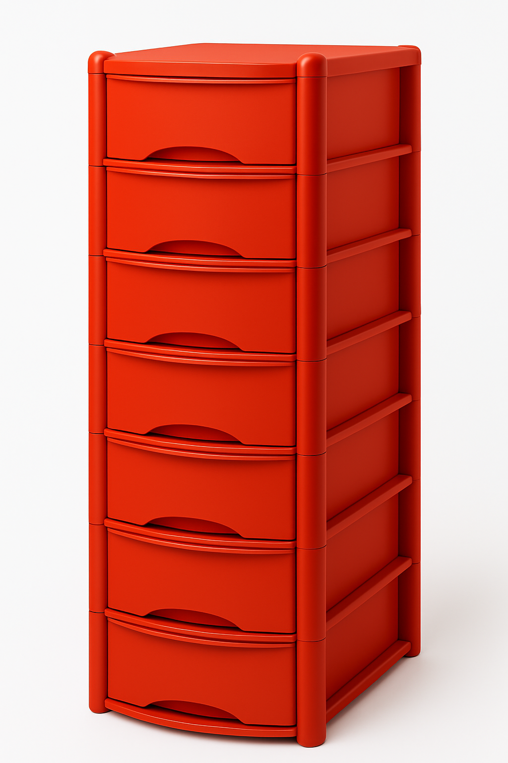 Plastic Drawers Storage Unit Tower Red