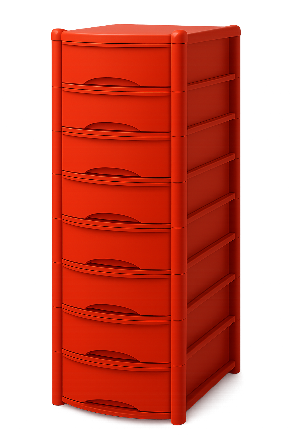 Plastic Drawers Storage Unit Tower Red