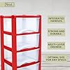 Plastic Drawers Storage Unit Tower Red