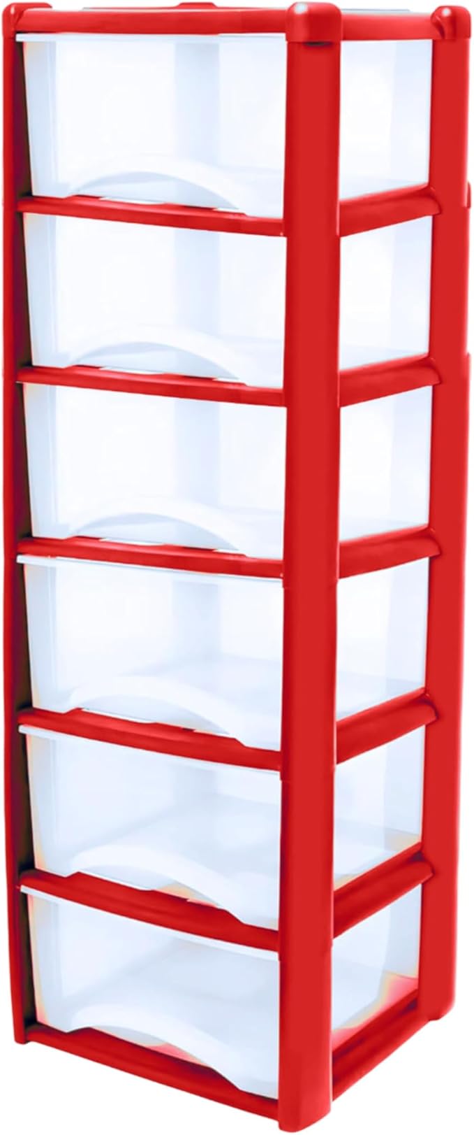 Plastic Drawers Storage Unit Tower Red