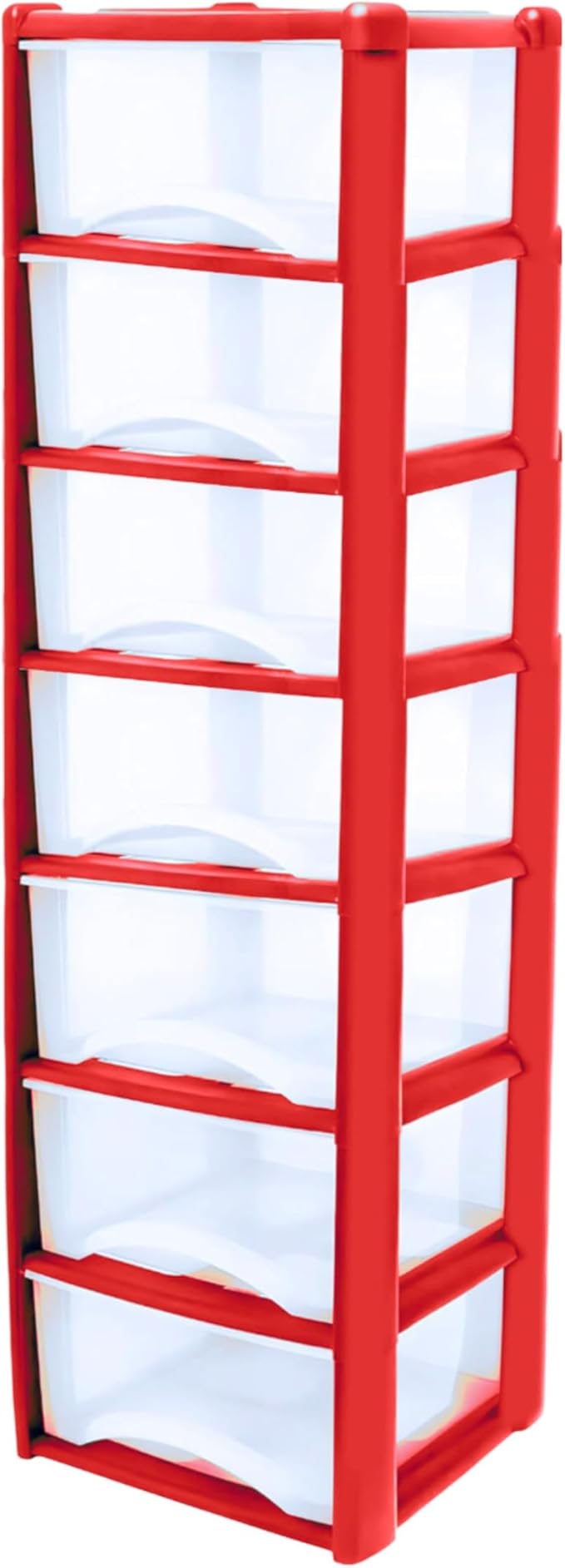 Plastic Drawers Storage Unit Tower Red